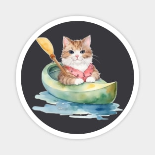kayaking cat Magnet